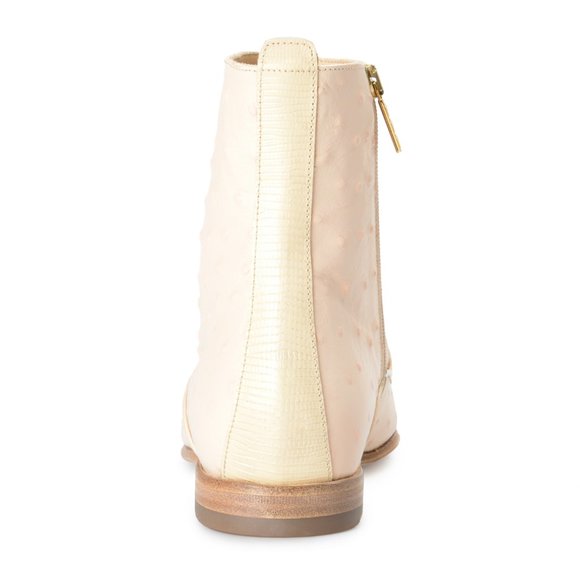 Versace Men Beige Ostrich Skin Leather Ankle Boots main image 4
